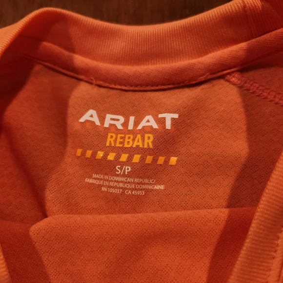 Ariat Men's Orange Long Sleeve Shirt - Picture 4 of 5